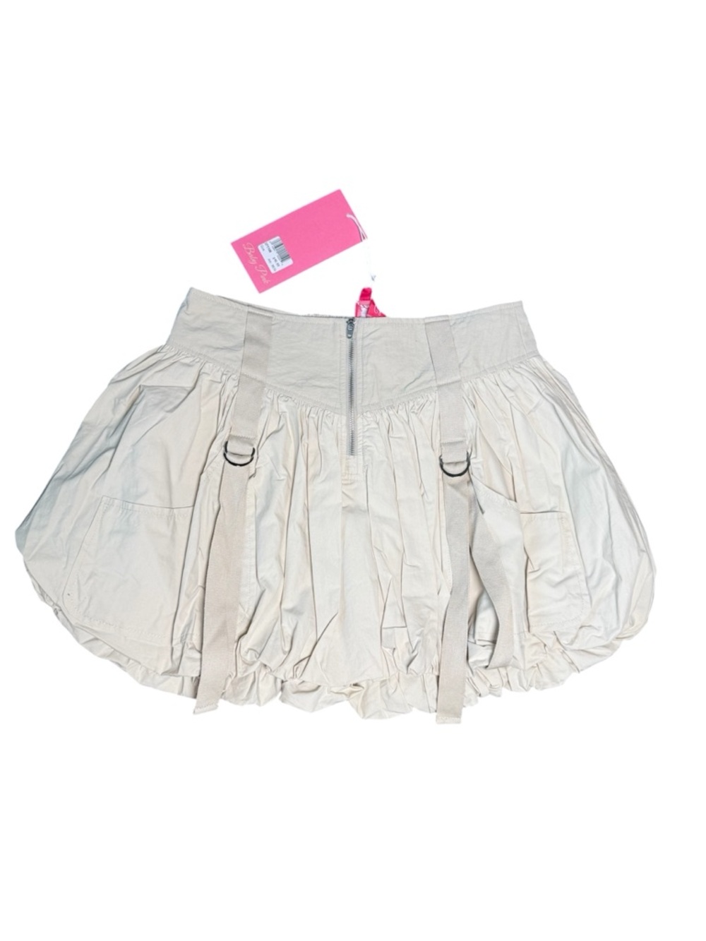 Women’s Beige Bubble Mini Skirt - Baby Pink